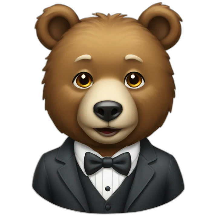 Well-dressed bear emoji