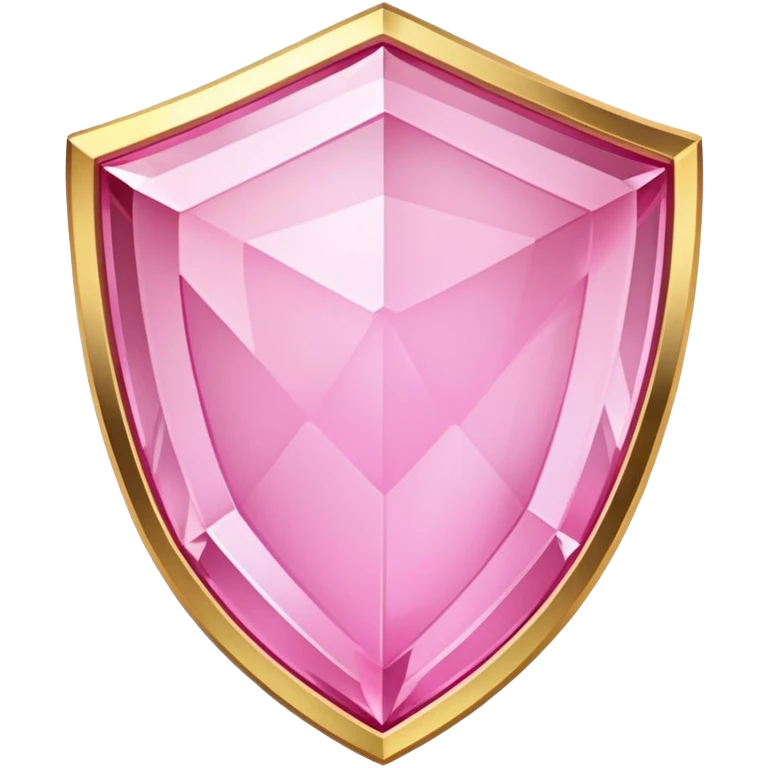 Pink crystal shield golden border emoji