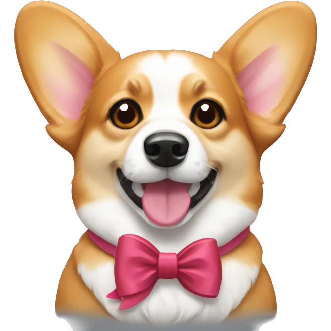 Corgi with bow emoji