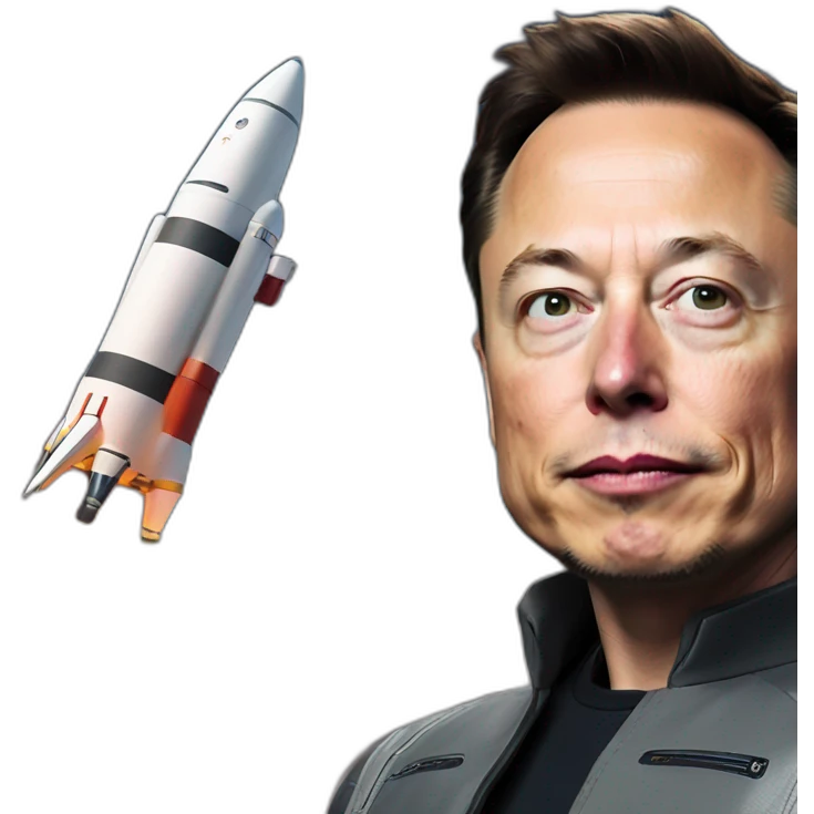 elon musk looking at rocket launch emoji