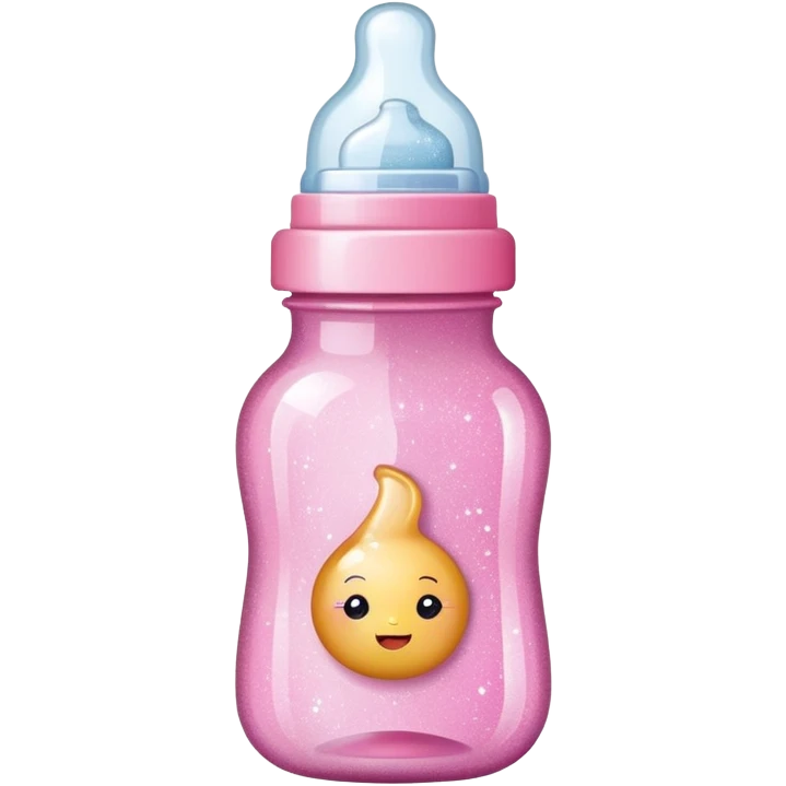 Pink baby bottle with glitter  emoji