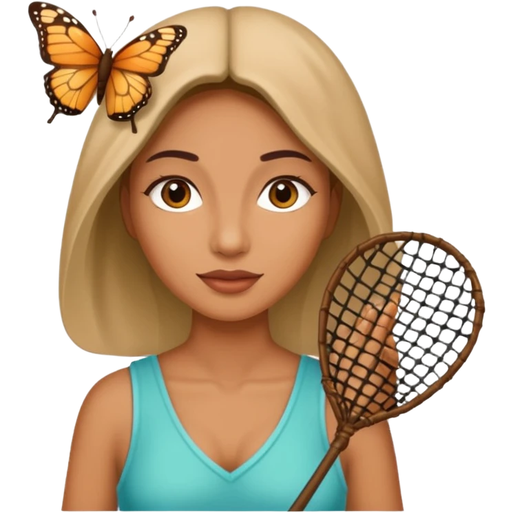 woman holding butterfly net emoji