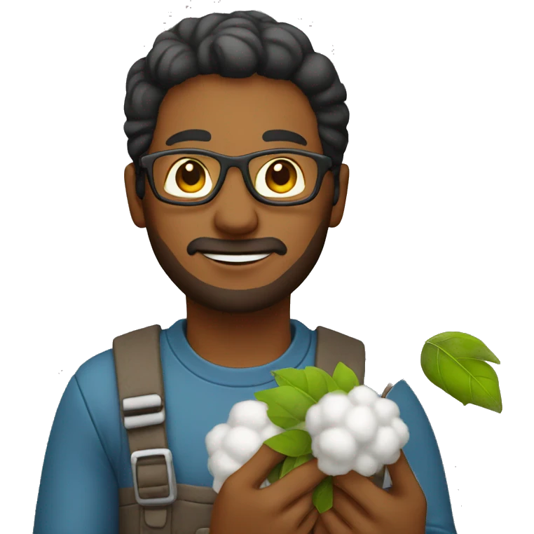 man holding cotton plant  emoji