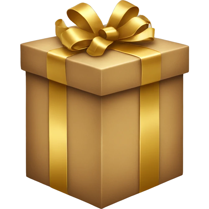 Christmas box with a gold bow emoji