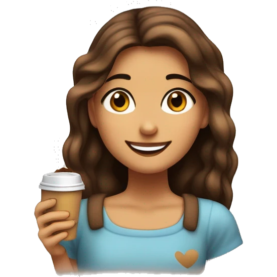 Chica adolescente morena de pelo marrón y ojos cafés sonriendo y haciendo pose de paz y amor con la mano emoji