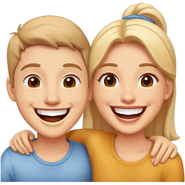two close friends laughing together emoji