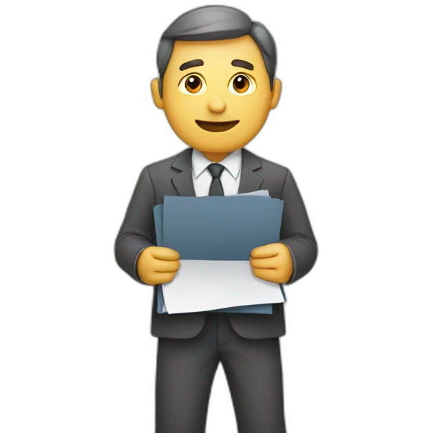man holding documents emoji