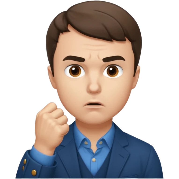 Charlie Kirk holding fist over mouth emoji