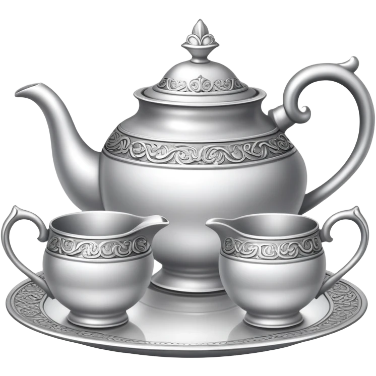 Pale silver tea set emoji