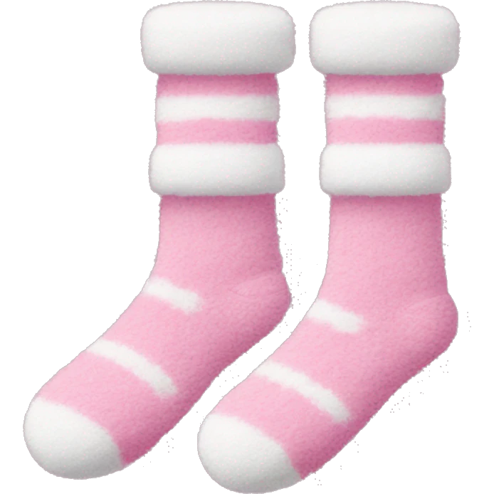 Pink and white fuzzy socks  emoji