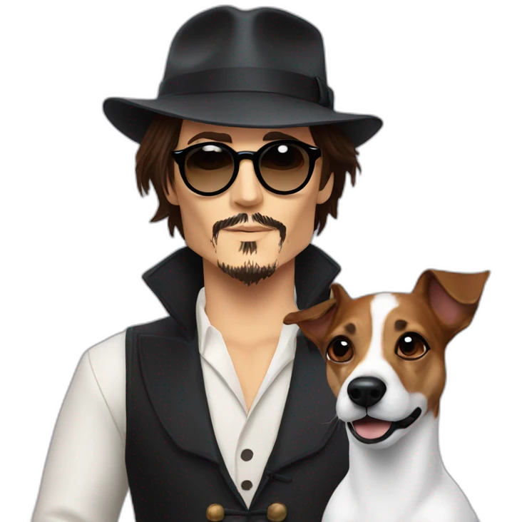 Johnny depp and jack Russell terrier emoji
