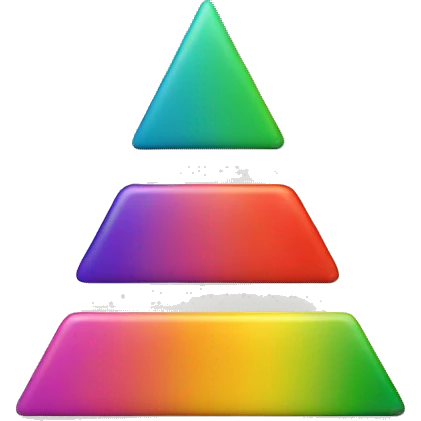 A triangle made of horizontal colourful lines stacked one on another emoji