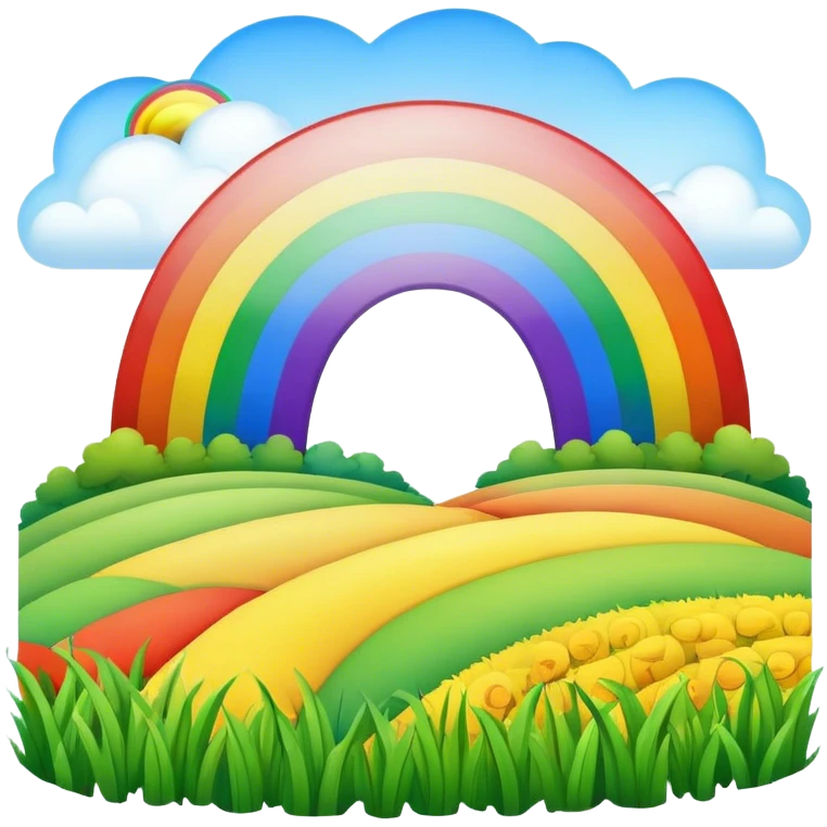 nature rainbow in the field emoji