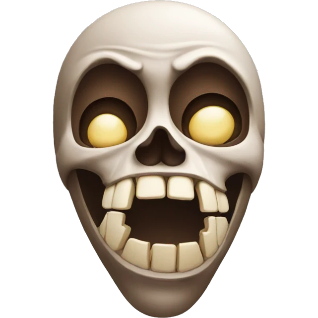 Emoji with bone in mouth emoji