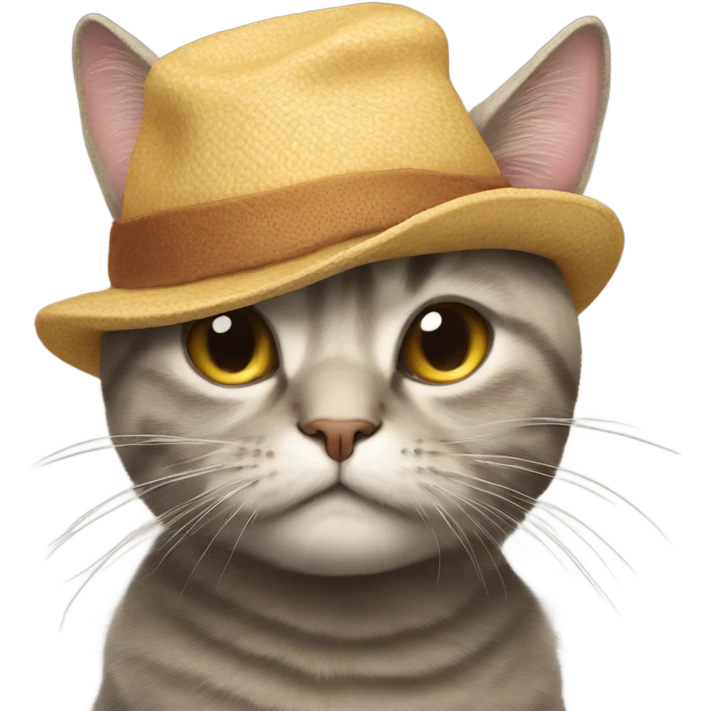 Cat with a hat that’s sad emoji