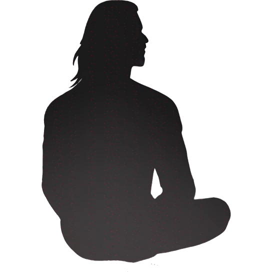 silhouette of a man sitting with long hair emoji