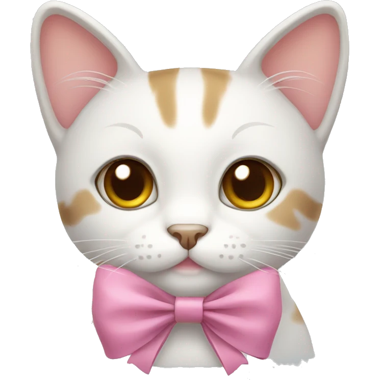 Cute cat wearing bow emoji