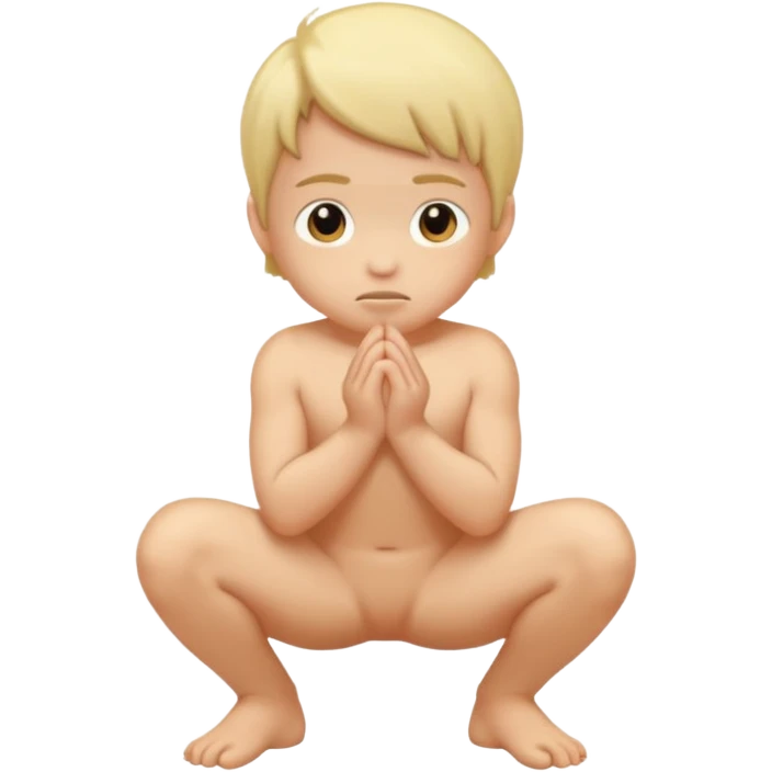 naked kid squatting emoji
