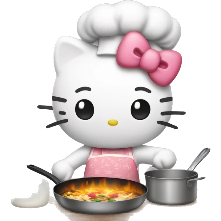 Hello kitty cooking emoji