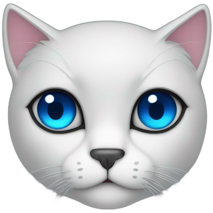 a black cat with blue eyes works on the stock market emoji