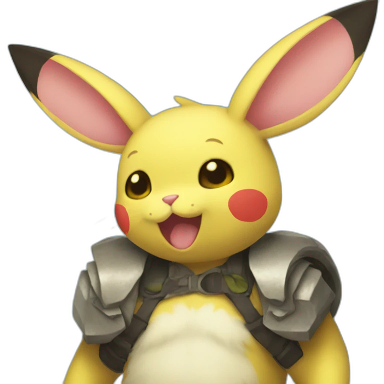 Pickatchu on mew shoulders emoji