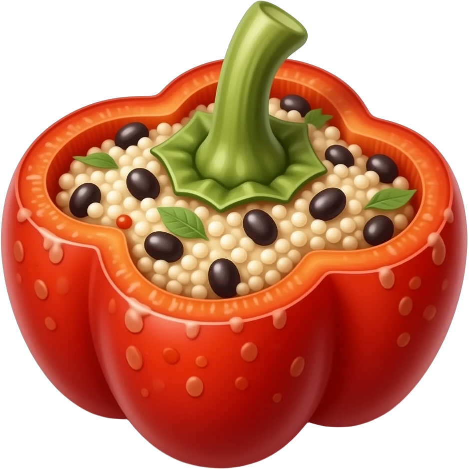 Quinoa & Black Bean Stuffed Peppers open top emoji