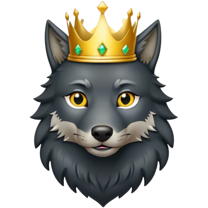 Black Wolf with Gold Crown emoji