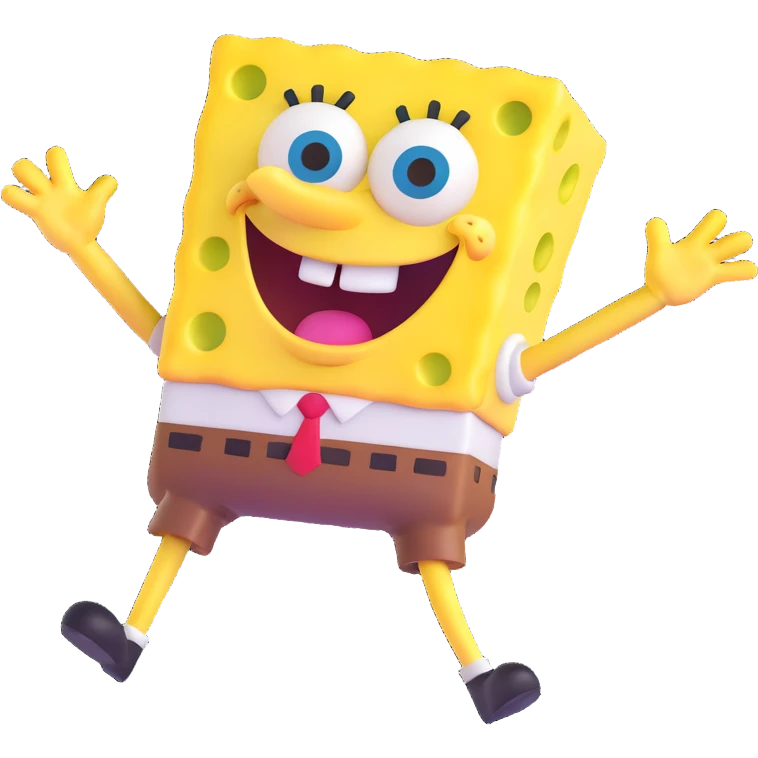 SpongeBob SquarePants as a cheerful cartoon character emoji
