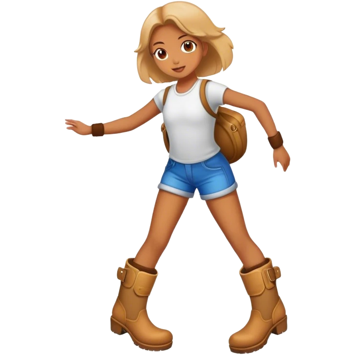 Girl in bounce boots emoji