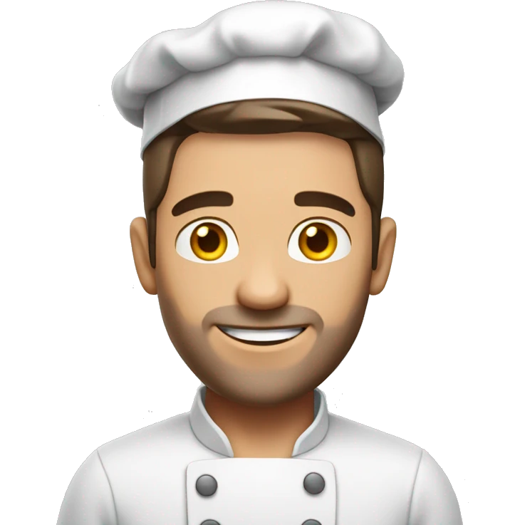 a white brunet man is cooking emoji