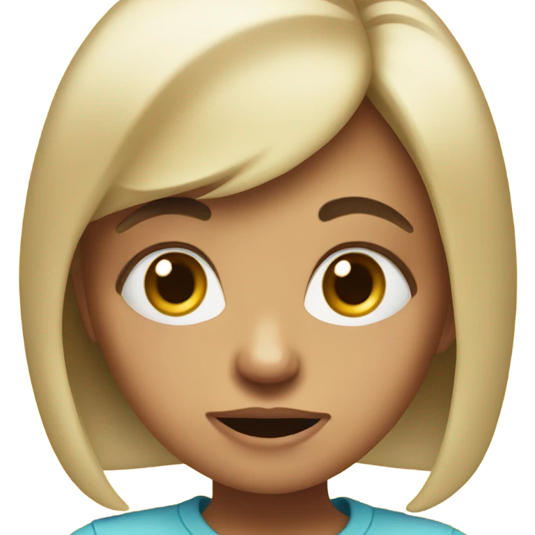 Girl giving rude face emoji