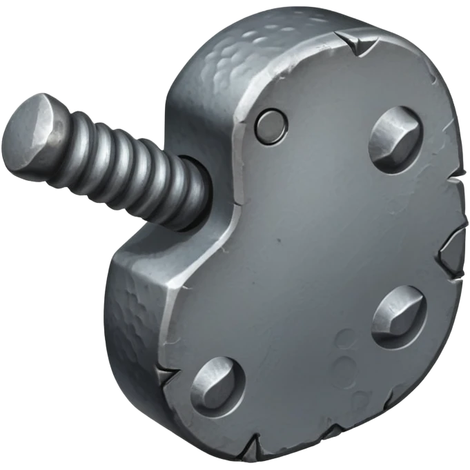 small, fat metal nail with a hammered look emoji