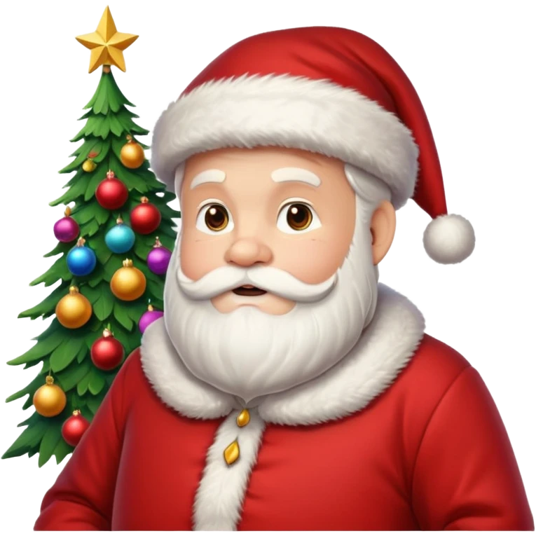 Santa Claus and the Christmas tree emoji