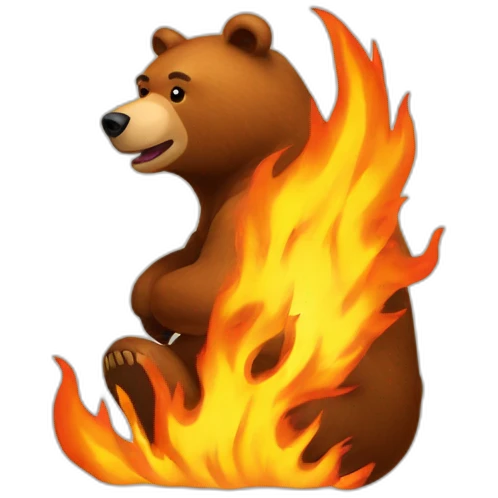 Bear-on-fire emoji