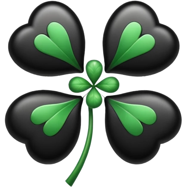 A black five leaf clover emoji