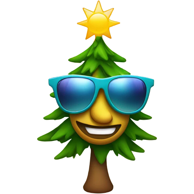 Christmas tree with sun glasses emoji