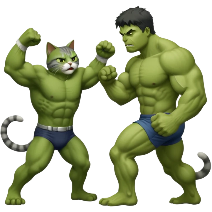 Hulk punching a cat emoji
