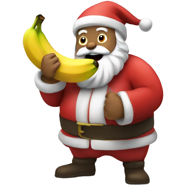 Santa eating a banana  emoji