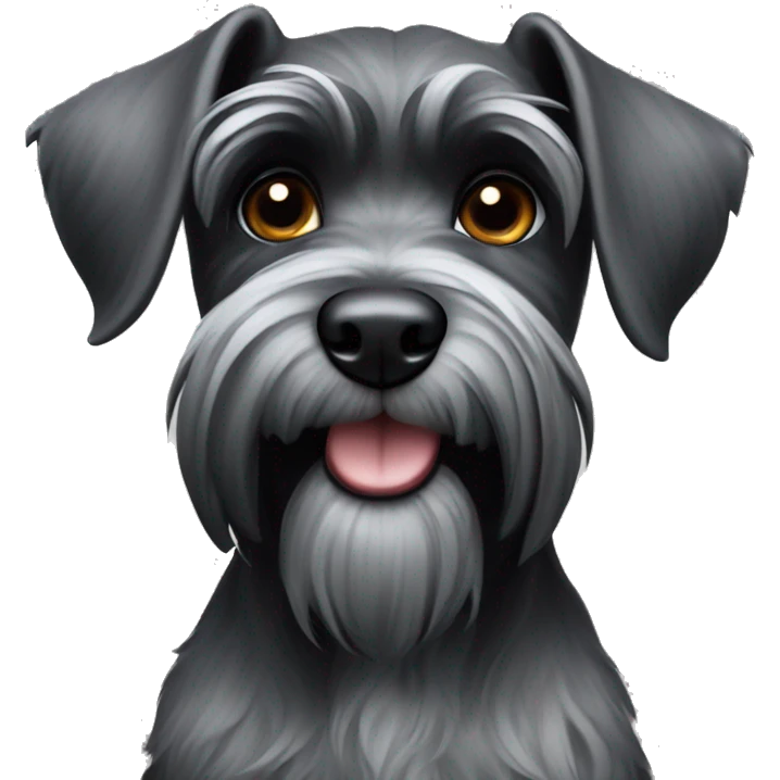 Schnauzer dog, black emoji