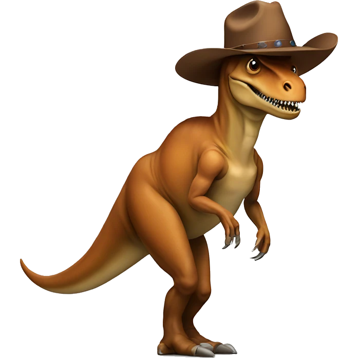 t. rex in a cowboy hat and tutu emoji