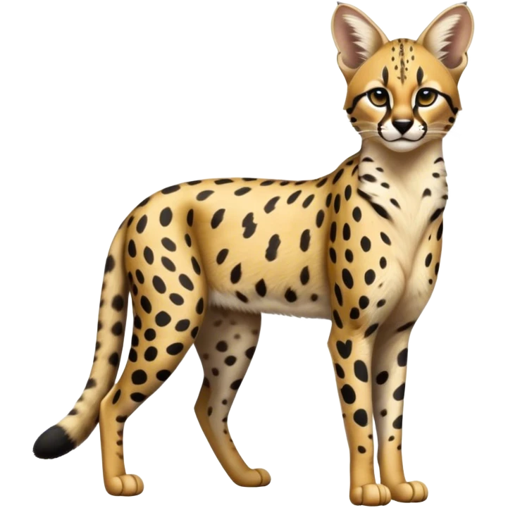 Serval-Genet-Ocelot-Cheetah-hybrid, full body emoji