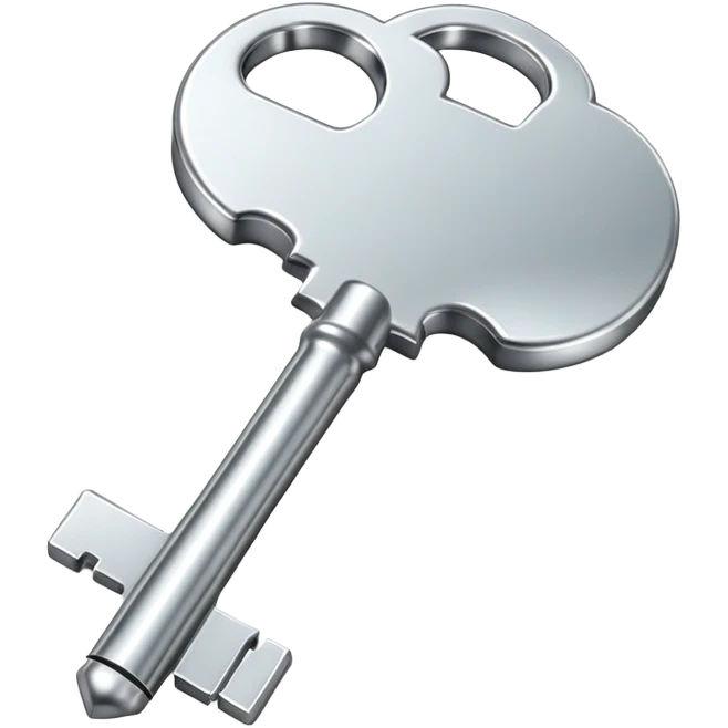 shiny 3D metallic key emoji