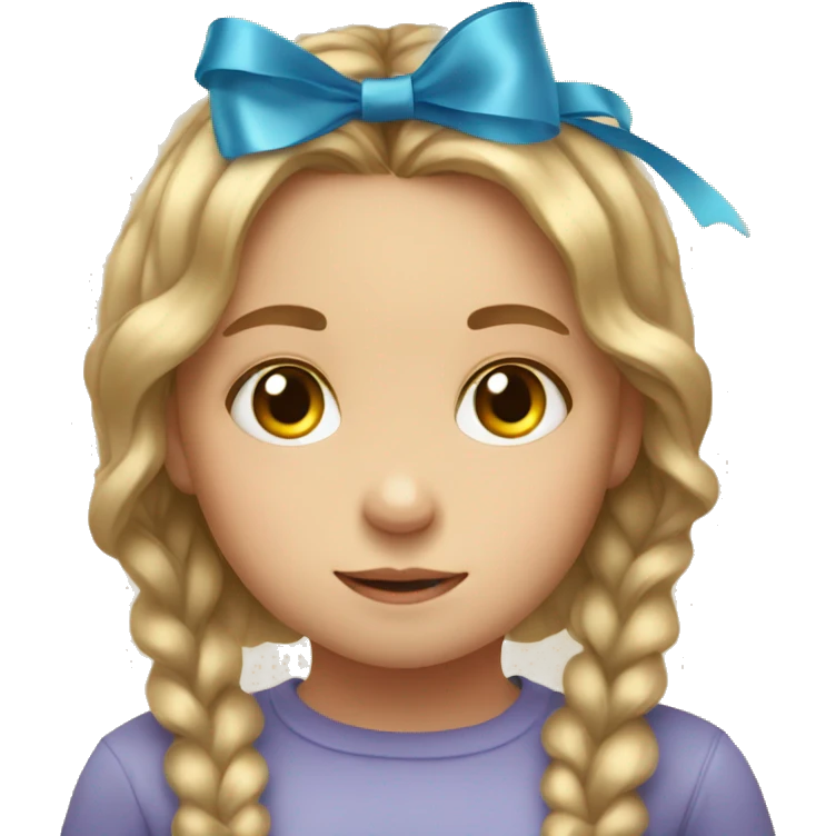 little girl with autism and a ribbon in her hair emoji