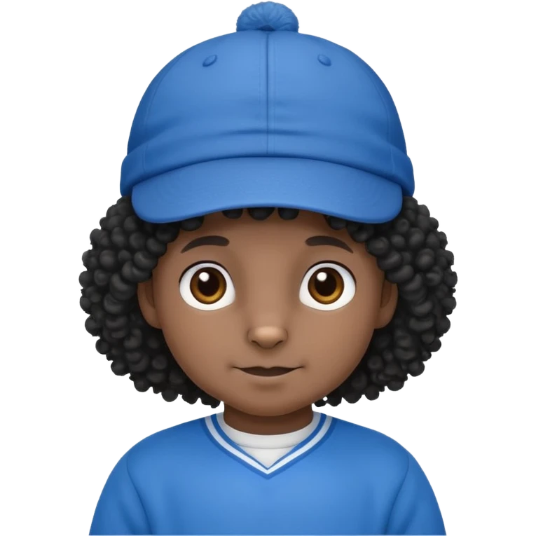 curly hair black rabbit with blue jersey and hat emoji