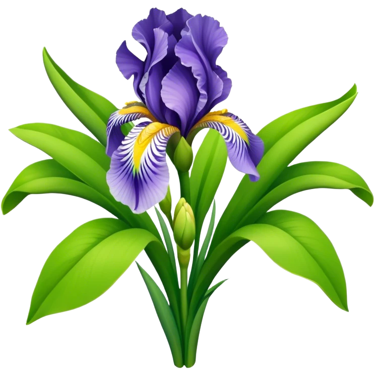 bouquet Soft Green Iris, luxuriant, leaf, bud emoji