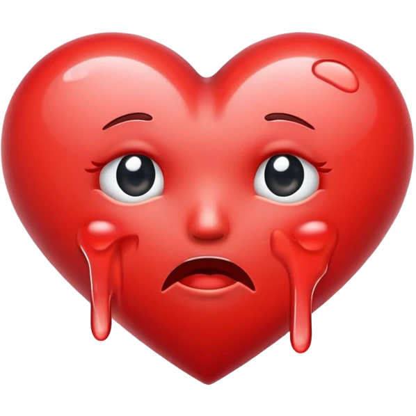 Corazón rojo llorando emoji