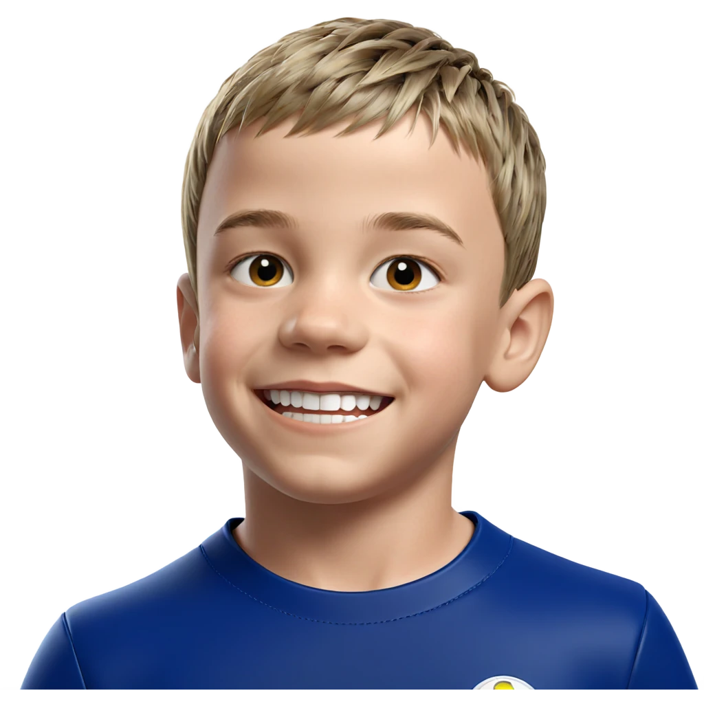 boy in soccer uniform smiling emoji