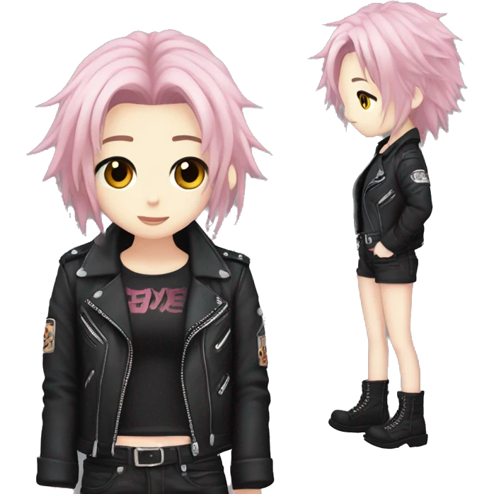 vkei kawaii rocker anime simplistic biker cute japanese blush emoji