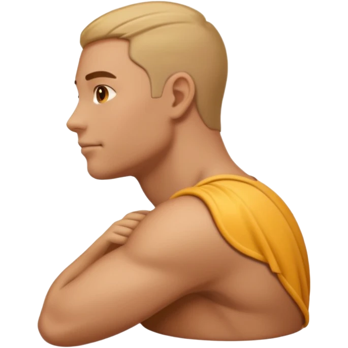 Create a shoulder emoji with all 3 delts visible. Side shoulder view. Arms down and show only shoulder part. Describe shoulder with more details. emoji