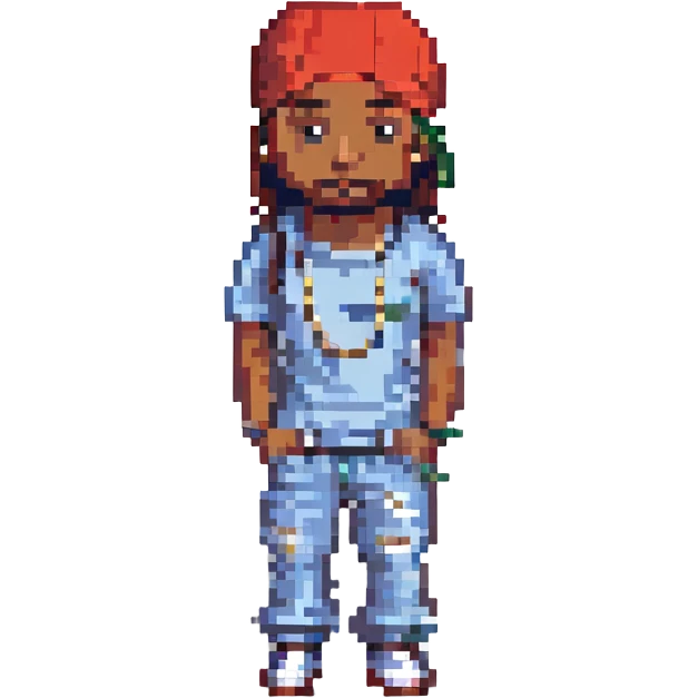 2Pac в полный рост, no background emoji